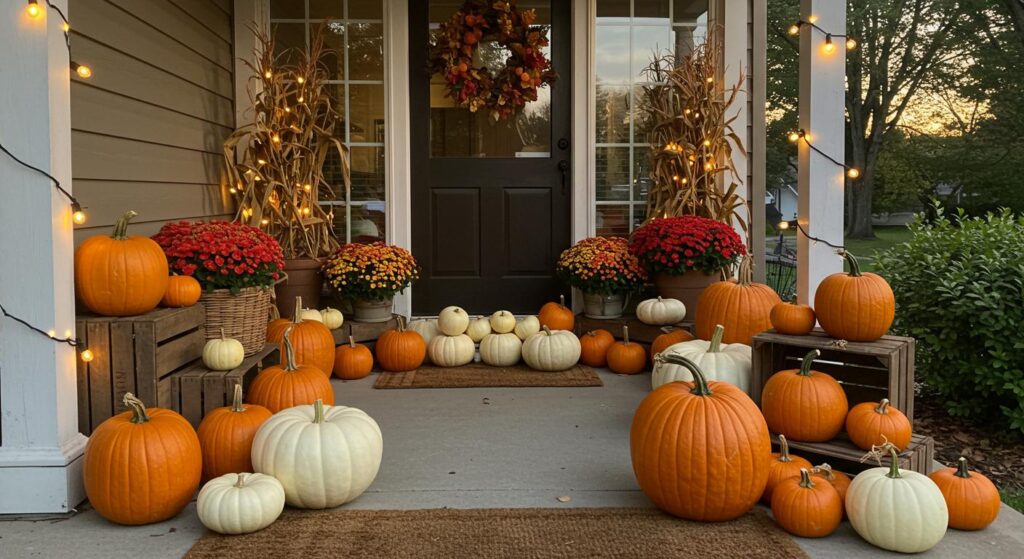 How to Arrange Pumpkin Clusters for a Stunning Fall Porch