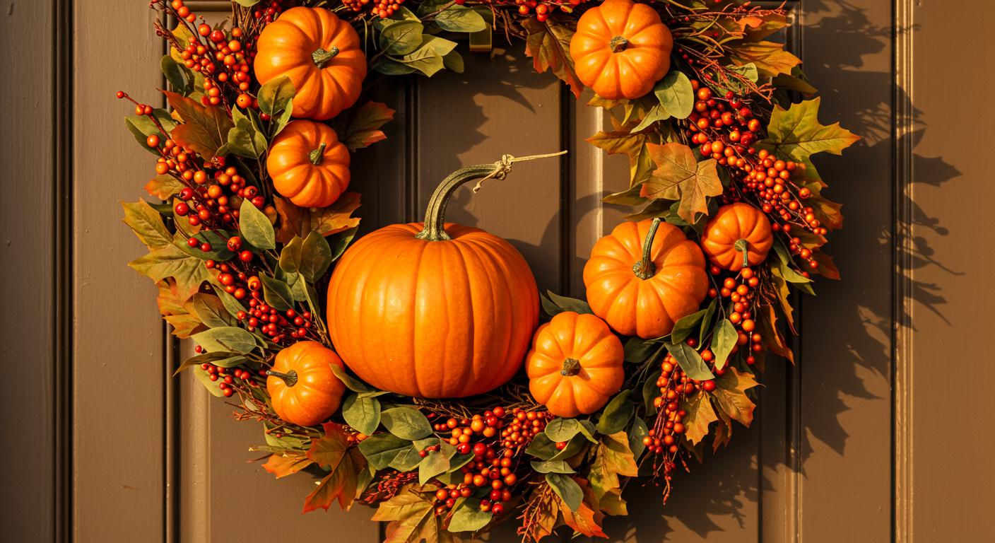 How to DIY a Pumpkin Wreath That Lasts All Season