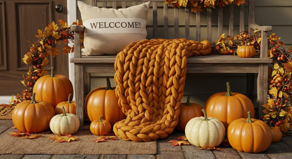 How to Style Throws on Benches for Autumn Entryways