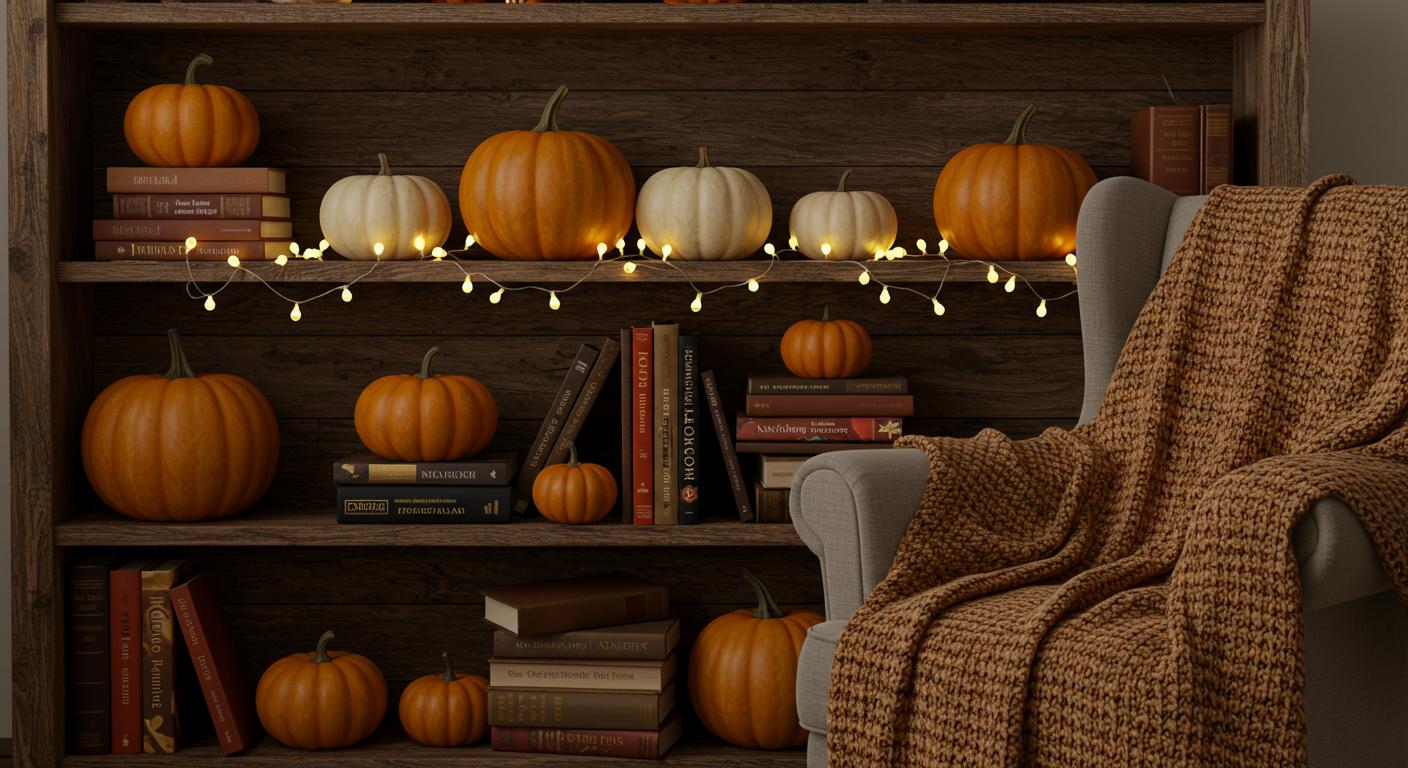 How to Style a Bookshelf for a Cozy Autumn Reading Nook