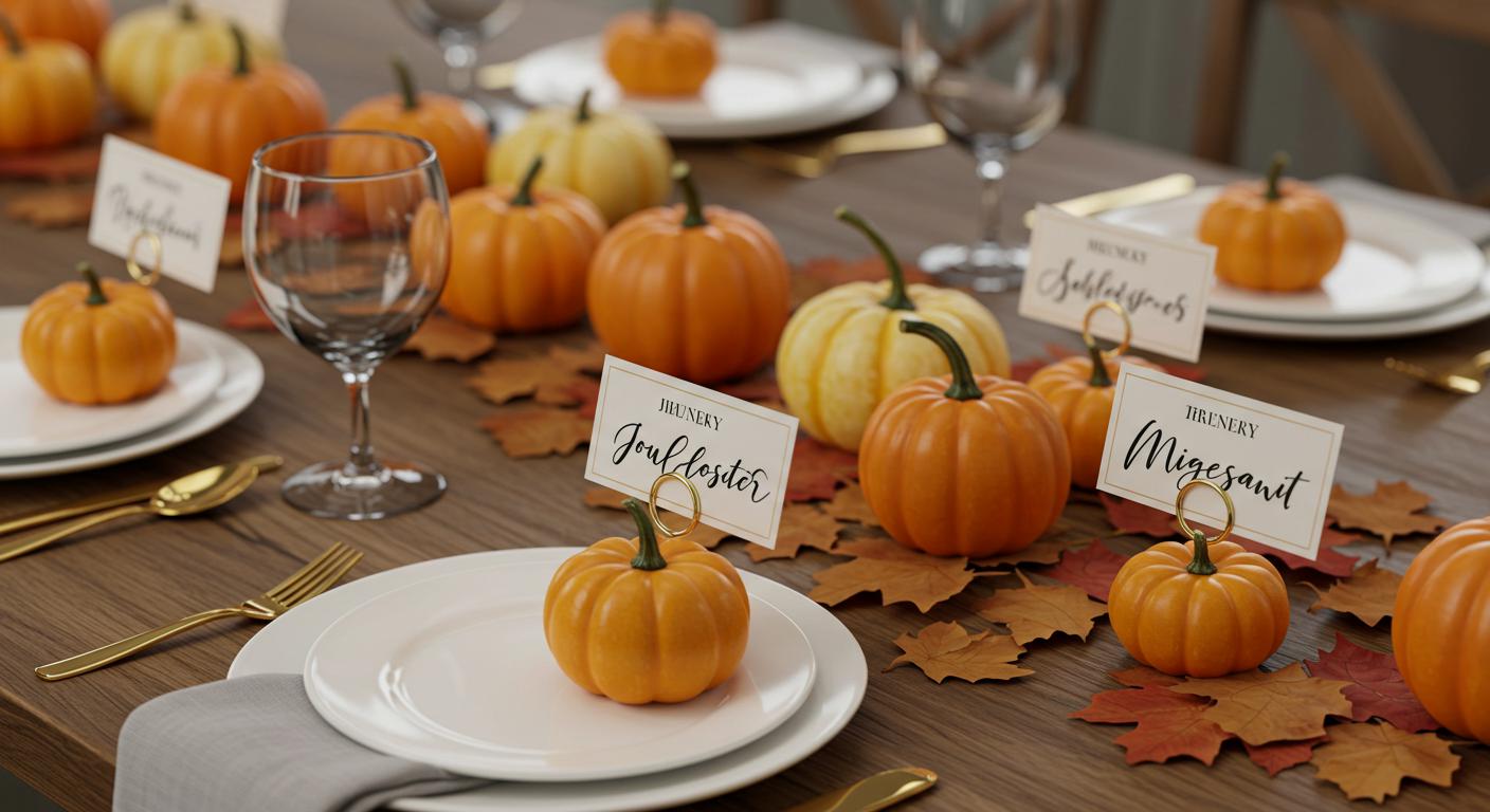 10 Adorable Mini Pumpkin Place Card Ideas for Autumn Tables