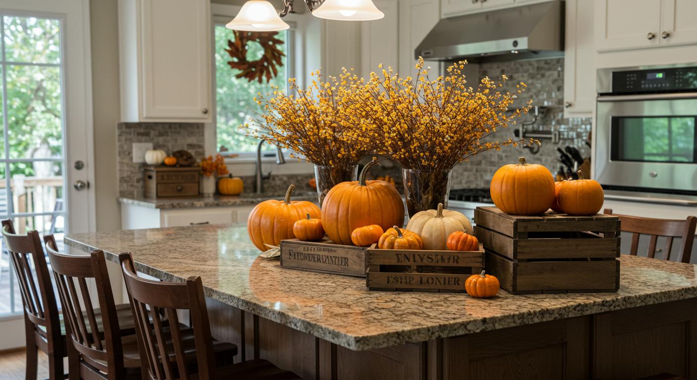 10 Cornucopia Ideas That Shine on a Fall Kitchen Island