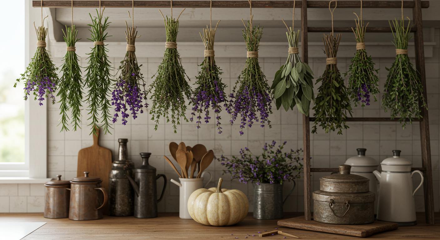 11 Rustic Herb Hanging Ideas for Fall