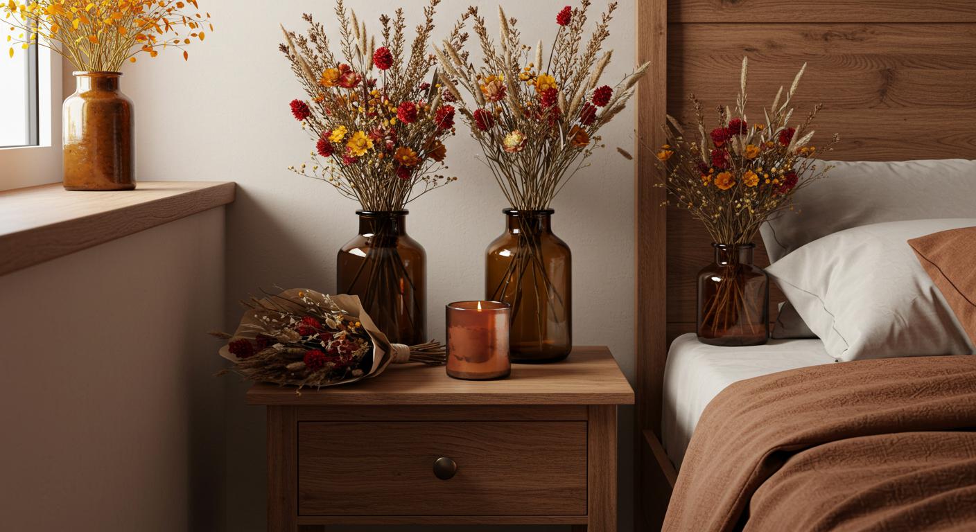 11 Dried Flower Ideas That Add Fall Charm to Bedrooms