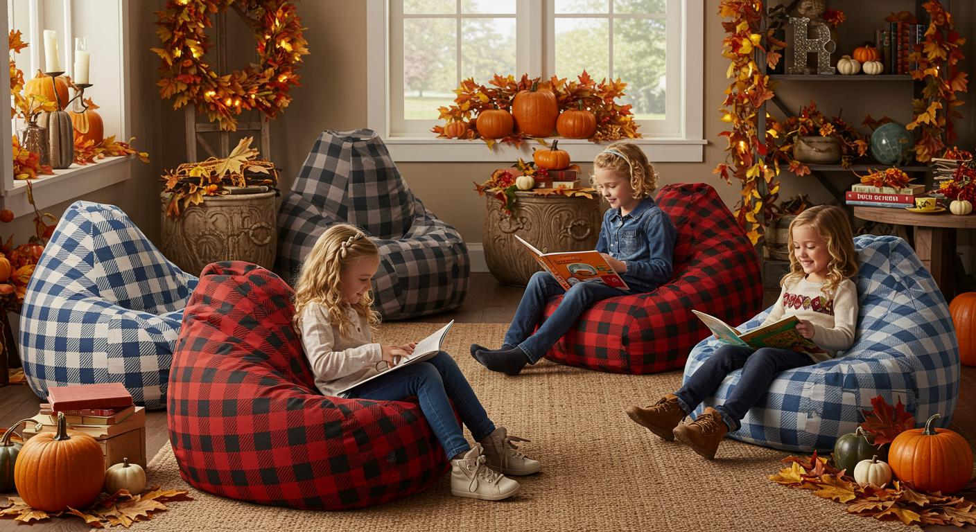 10 Plaid Bean Bag Chairs That Kids Love in Fall