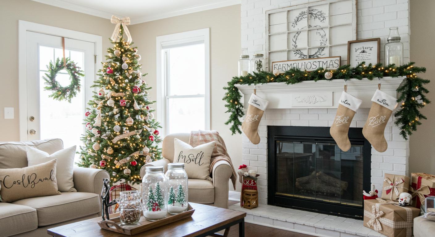 30 DIY Farmhouse Christmas Decor Ideas for Every Room