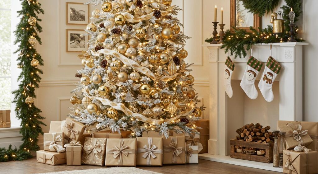 30 Chic White and Gold Christmas Tree Inspirations