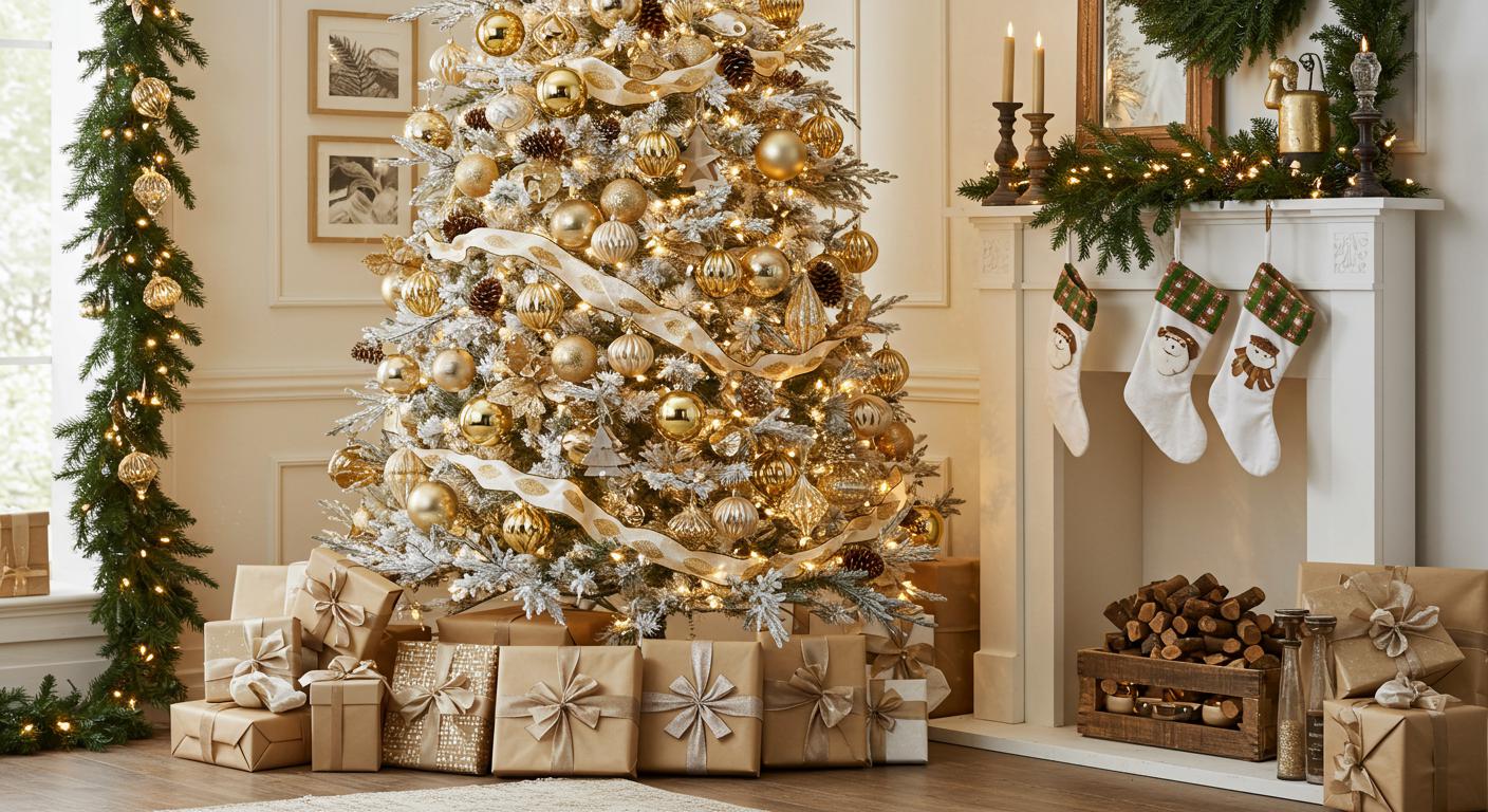 30 Chic White and Gold Christmas Tree Inspirations
