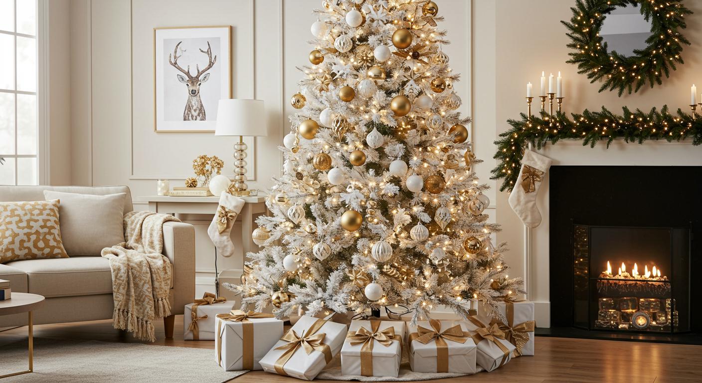 20 Modern White and Gold Christmas Tree Designs