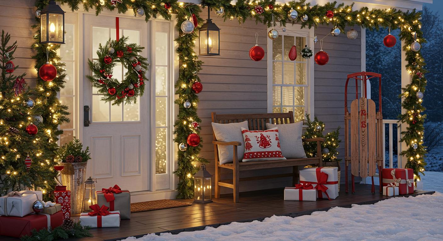25 Christmas Porch Decorating Ideas to Welcome Guests