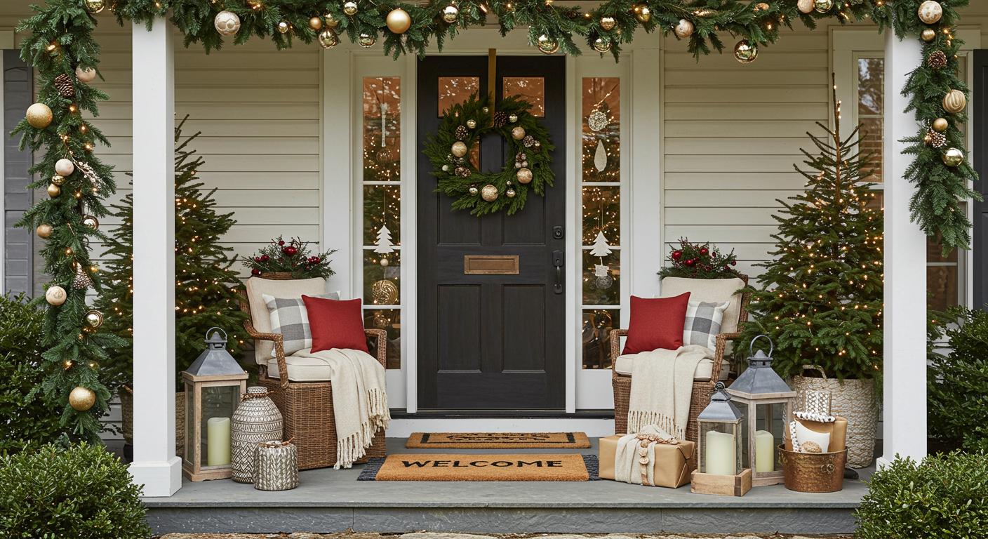 20 Elegant Christmas Porch Decor Inspirations