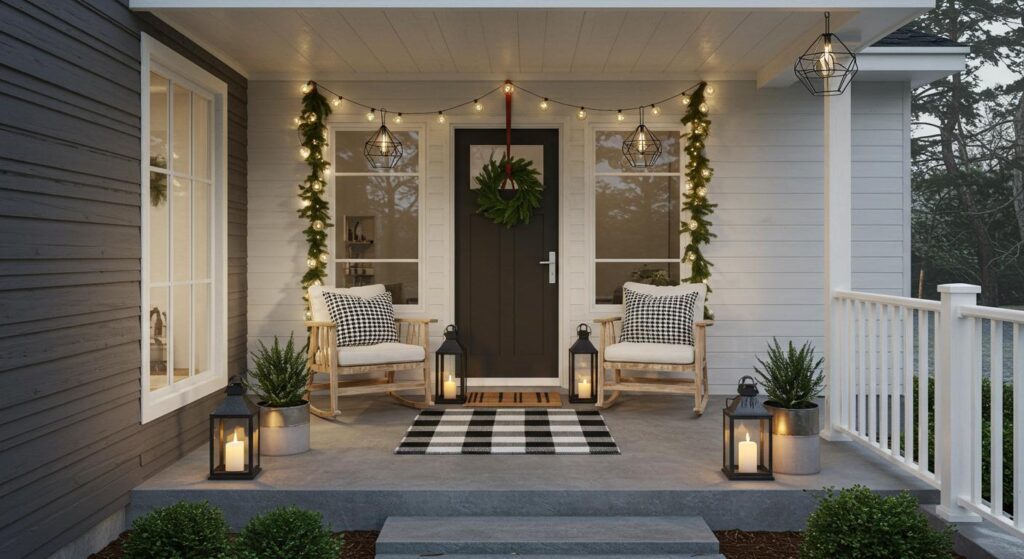 20 Modern Front Porch Christmas Decor Inspirations