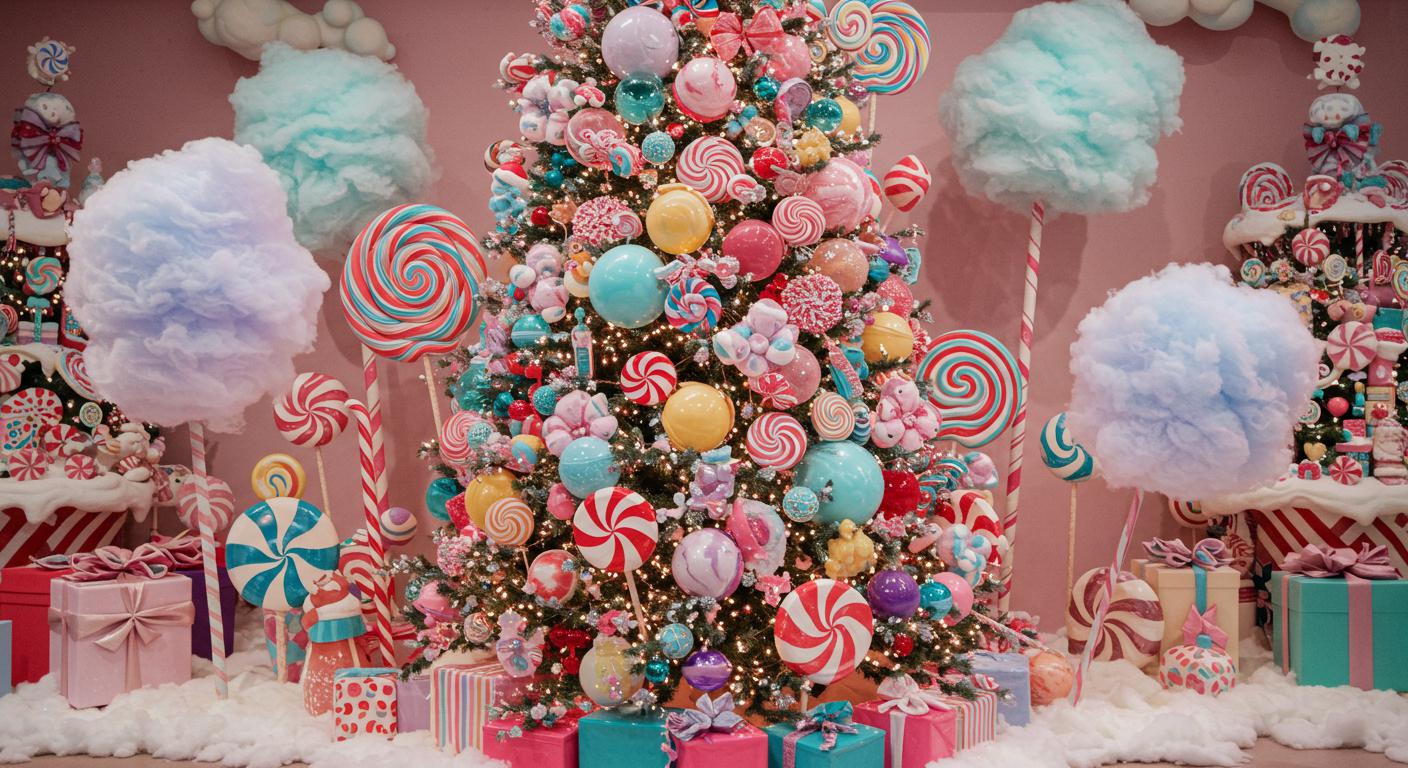 20 Colorful Candyland Christmas Tree Decoration Themes