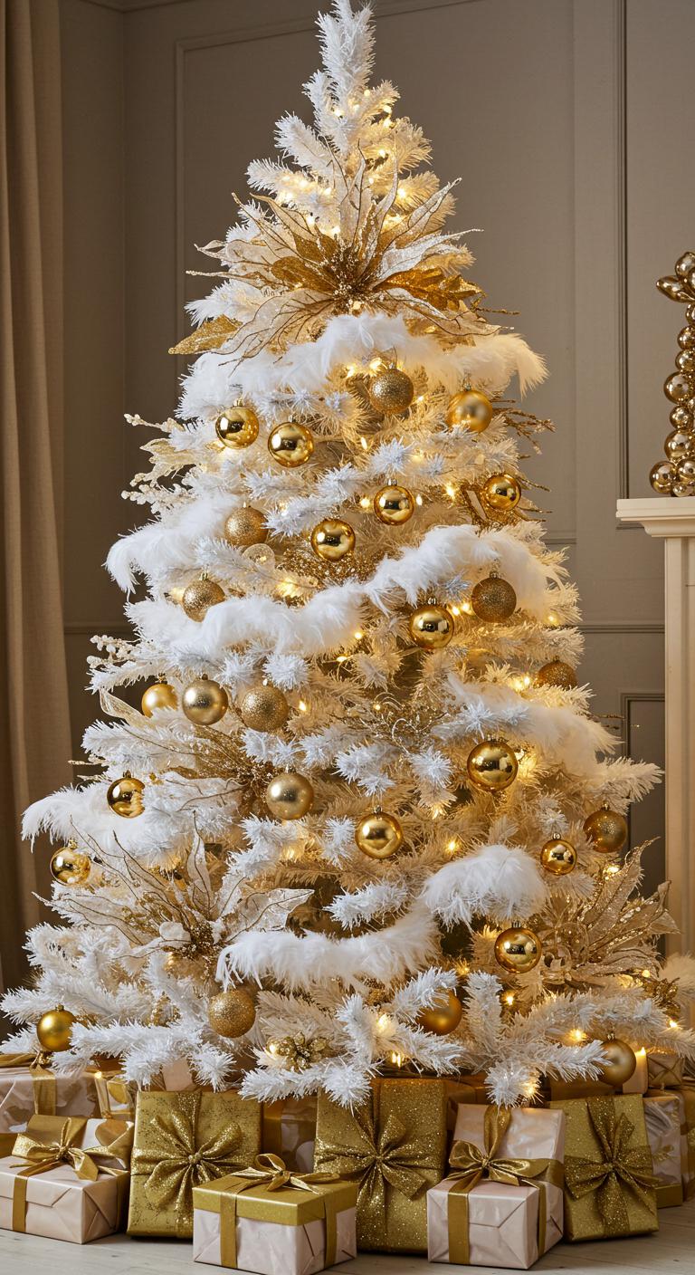 30 Chic White And Gold Christmas Tree Inspirations 30 Chic White And Gold Christmas Tree Inspirations