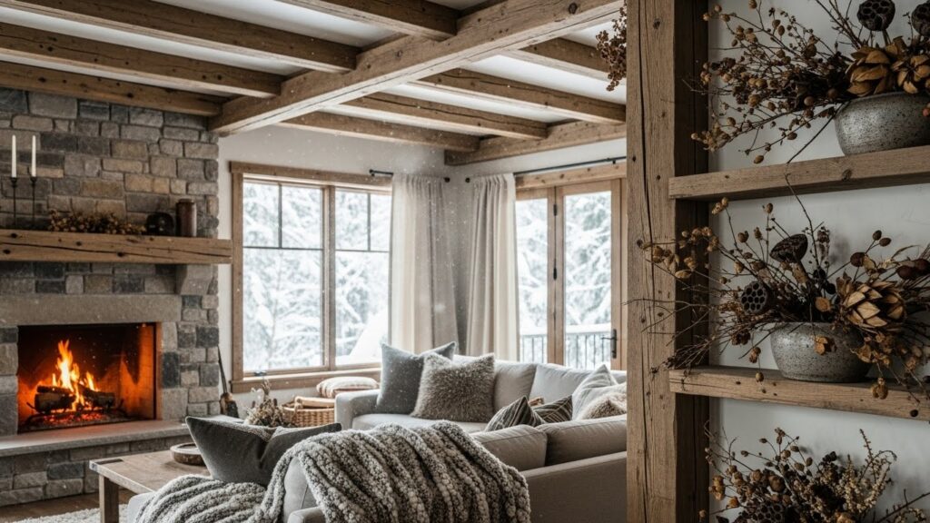 20 Cozy Rustic Winter Living Room Makeovers