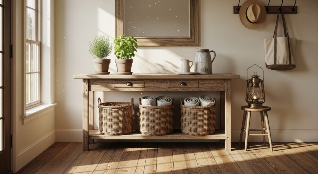 25 Farmhouse Entryway Ideas on a Budget That Look High-End