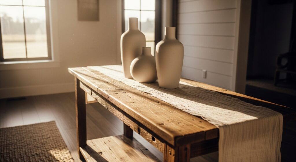 20 Farmhouse Console Table Styling Ideas That Look Straight From a Magazine