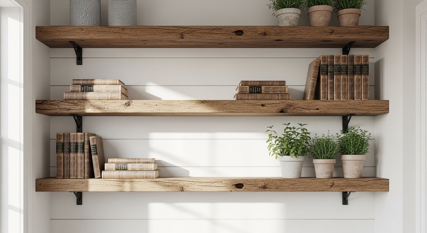 20 Farmhouse Shelf Styling Ideas That Look Straight From a Magazine