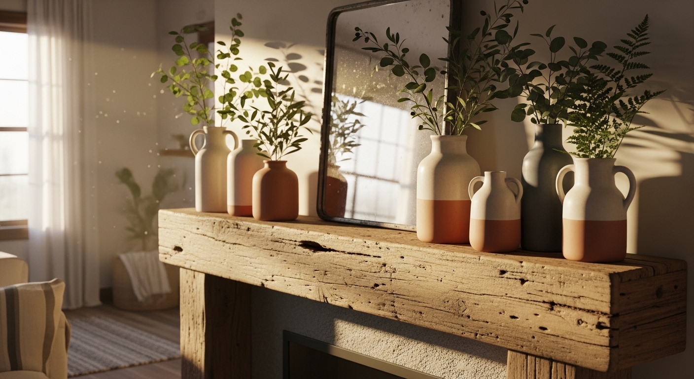 25 Farmhouse Mantel Ideas on a Budget That Look High-End