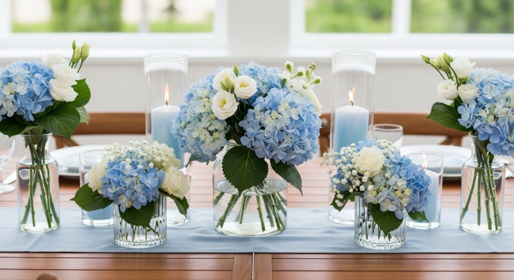 25 Cool Blue Floral Centerpieces on a Budget