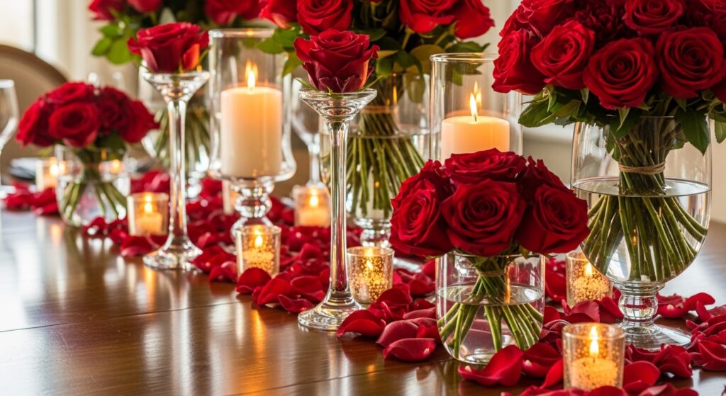20 Quick Red Floral Centerpieces on a Budget