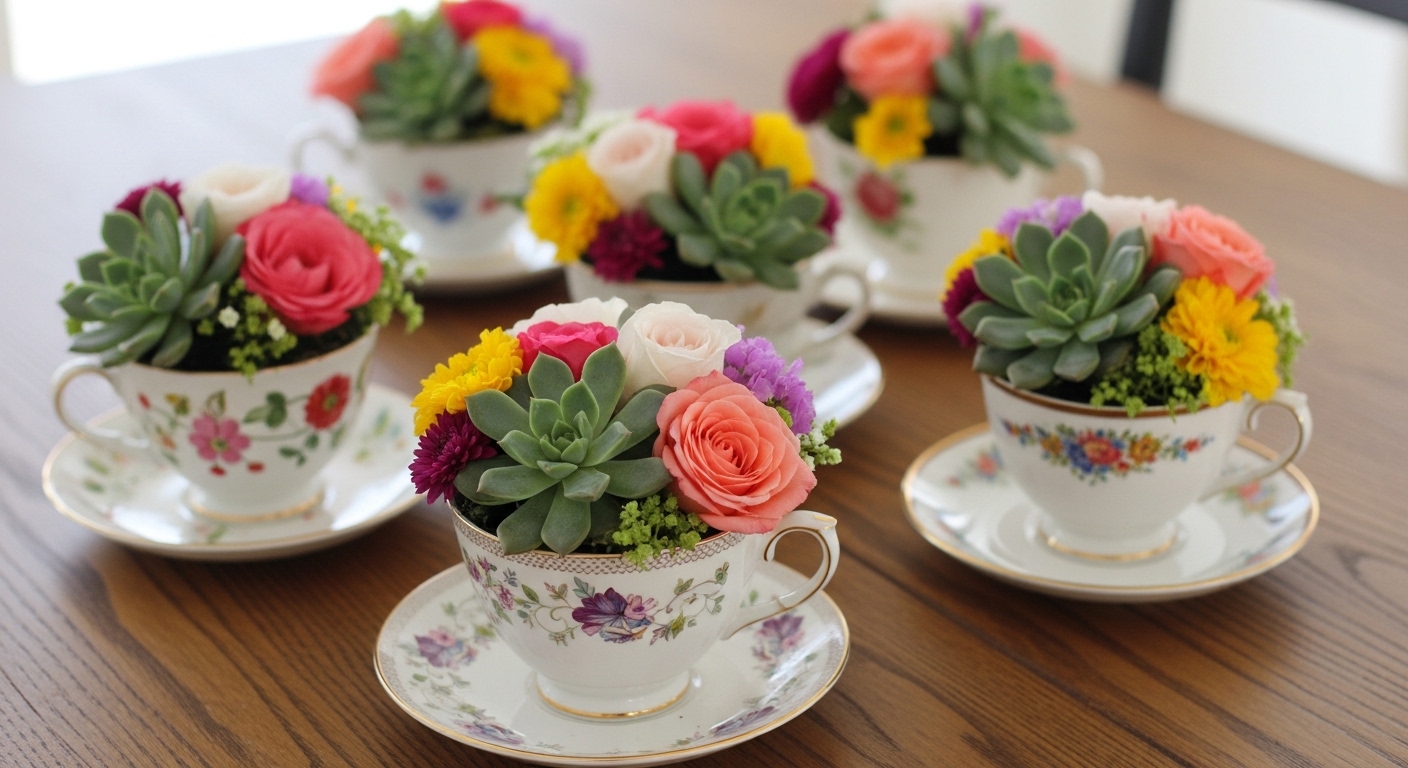 10 Quick Diy Tea Cup Centerpieces on a Budget