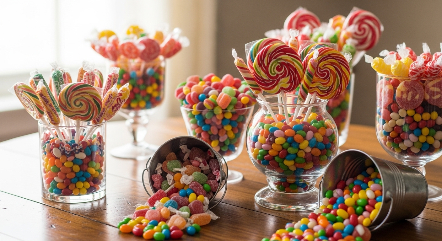 15 Easy Candy Table Centerpieces for a Party