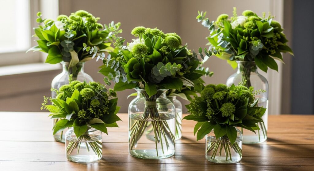 25 Quick Green Floral Centerpieces on a Budget