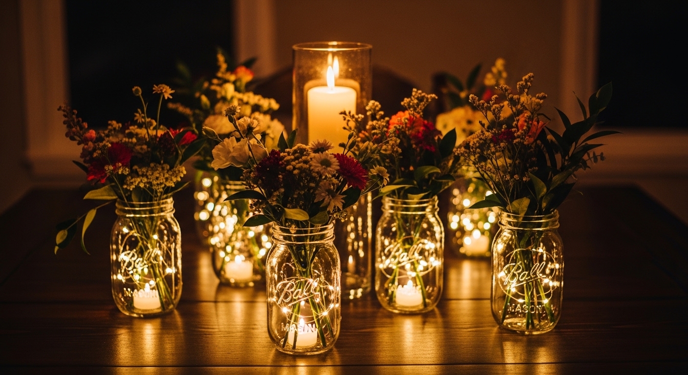 10 Fun Mason Jar Centerpieces That Look Expensive