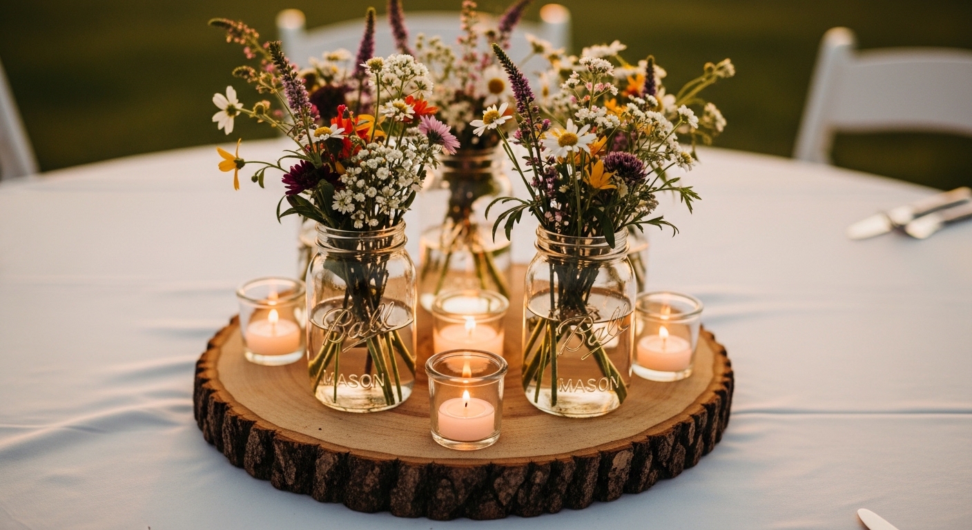 15 Easy Rustic Wedding Centerpieces That Look Expensive