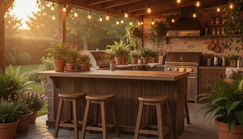 12 Cute Outdoor Kitchen Bar Seating Ideas