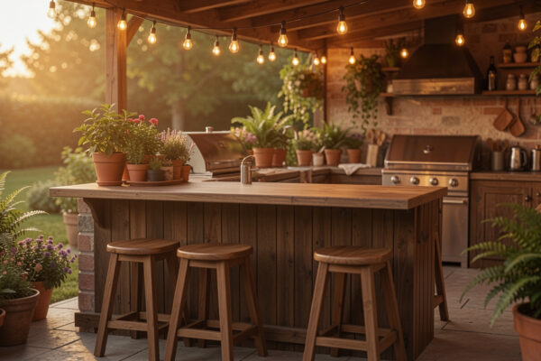 12 Cute Outdoor Kitchen Bar Seating Ideas
