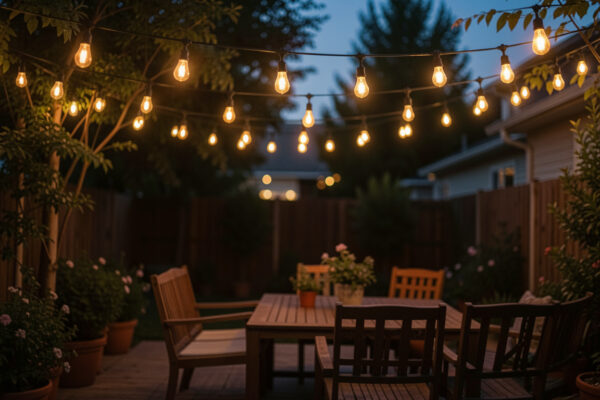 25 Slim Outdoor String Lights Backyard Ideas