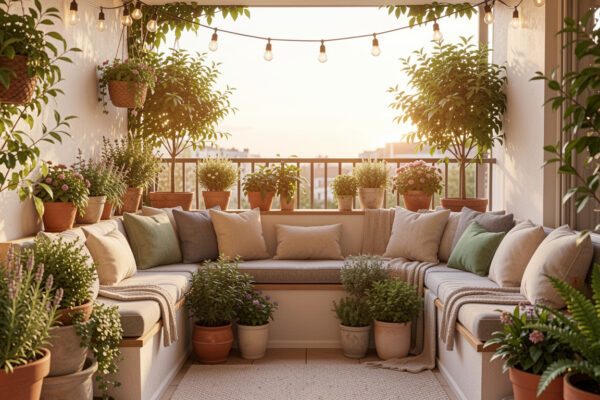 12 Cute Balcony Garden Layout With Seating