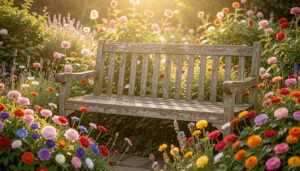 12 True Garden Bench Surrounded By Flowers Ideas