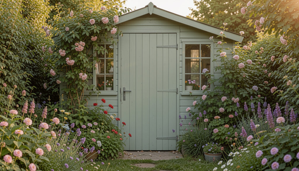 15 Good Sage Green Garden Shed Exterior Ideas