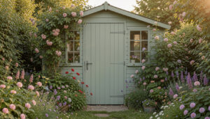 15 Good Sage Green Garden Shed Exterior Ideas