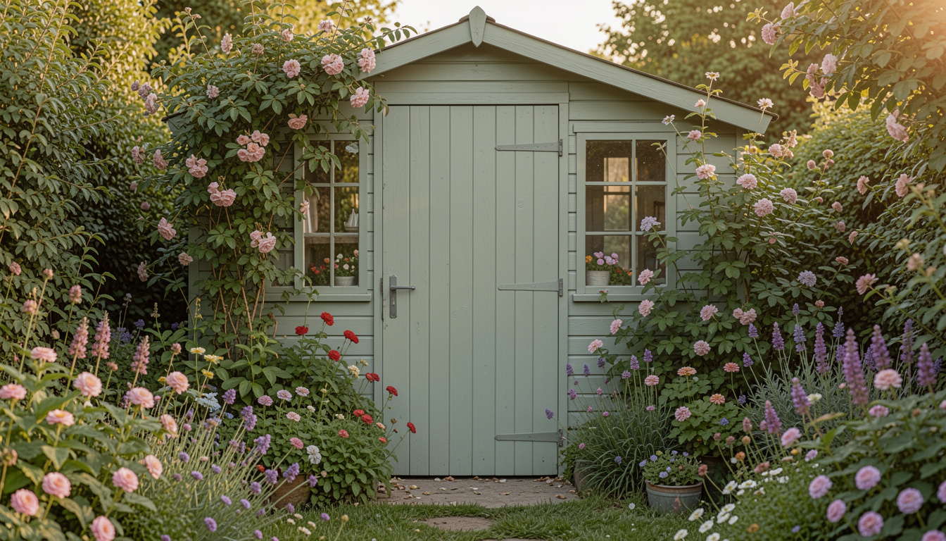 15 Good Sage Green Garden Shed Exterior Ideas