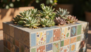 25 Chic How To Tile A Concrete Planter