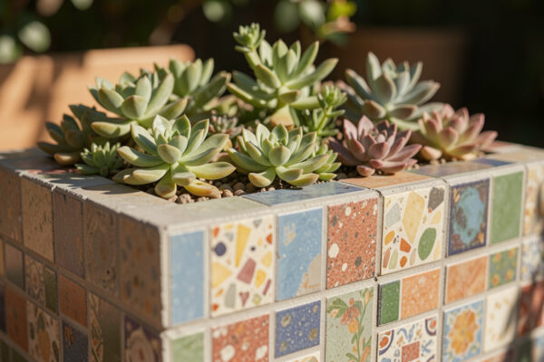 25 Chic How To Tile A Concrete Planter
