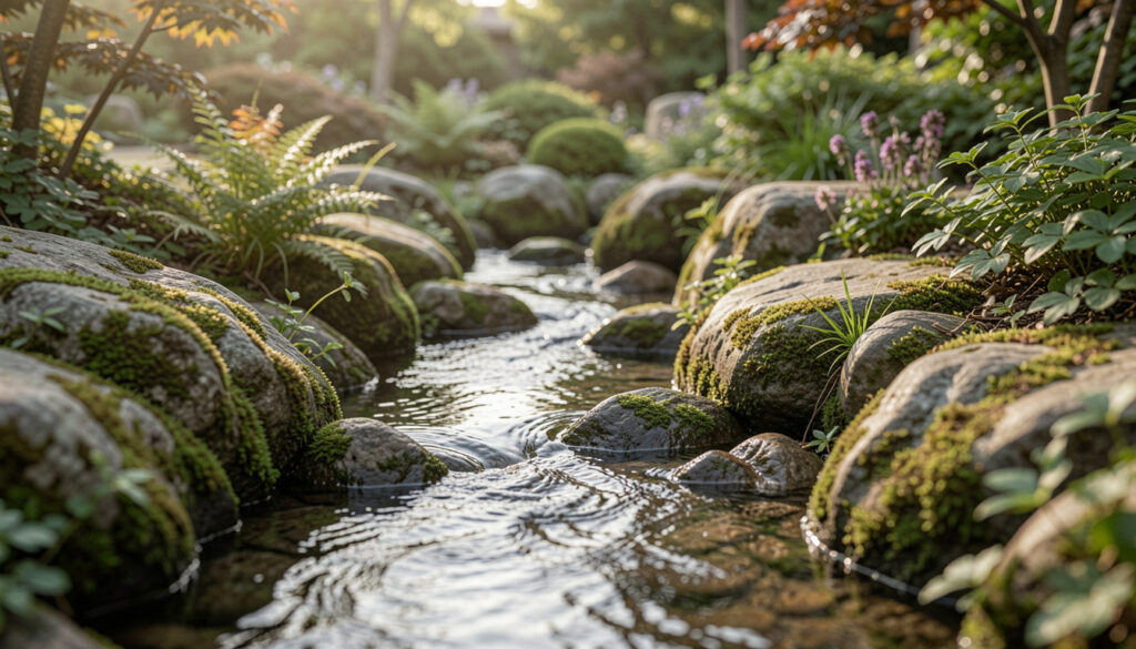 10 Cozy Small Garden Stream Design With Rocks
