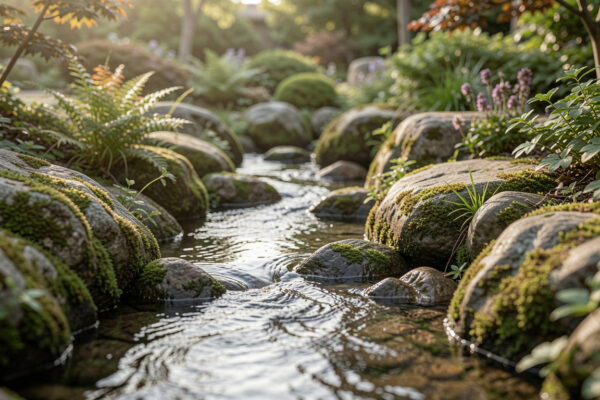 10 Cozy Small Garden Stream Design With Rocks