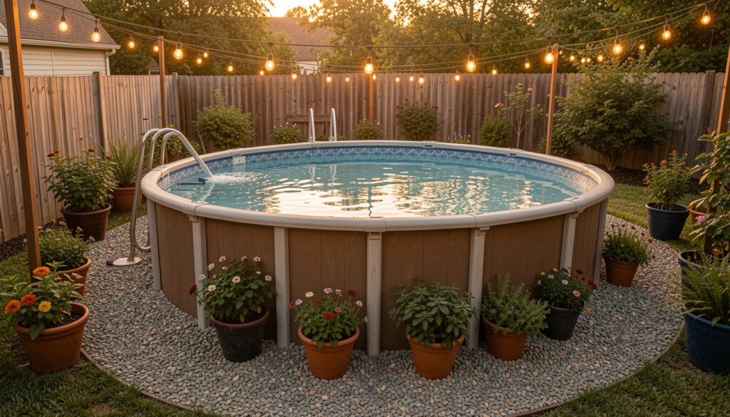 25 Slim Cheap Above Ground Pool Landscaping Ideas