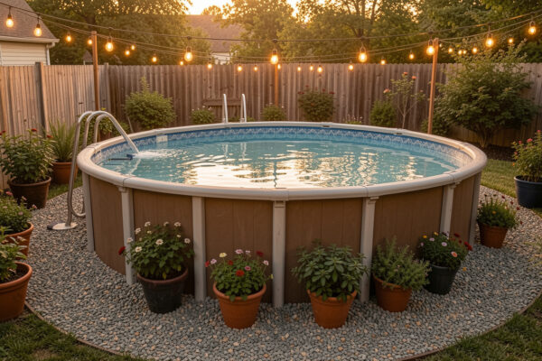 25 Slim Cheap Above Ground Pool Landscaping Ideas