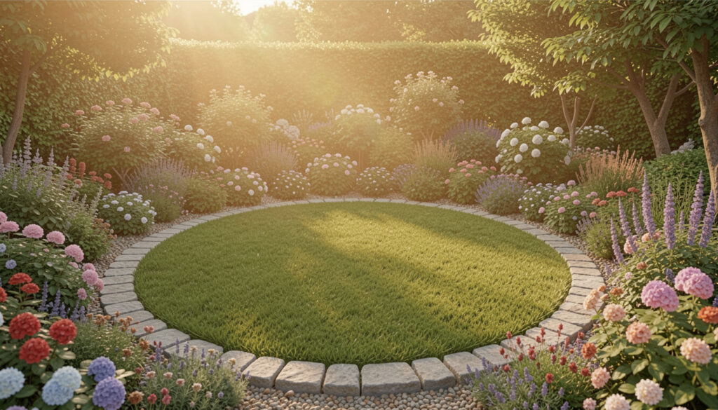 15 Good Garden Design With Circular Grass Area
