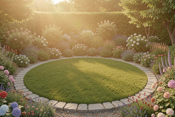 15 Good Garden Design With Circular Grass Area