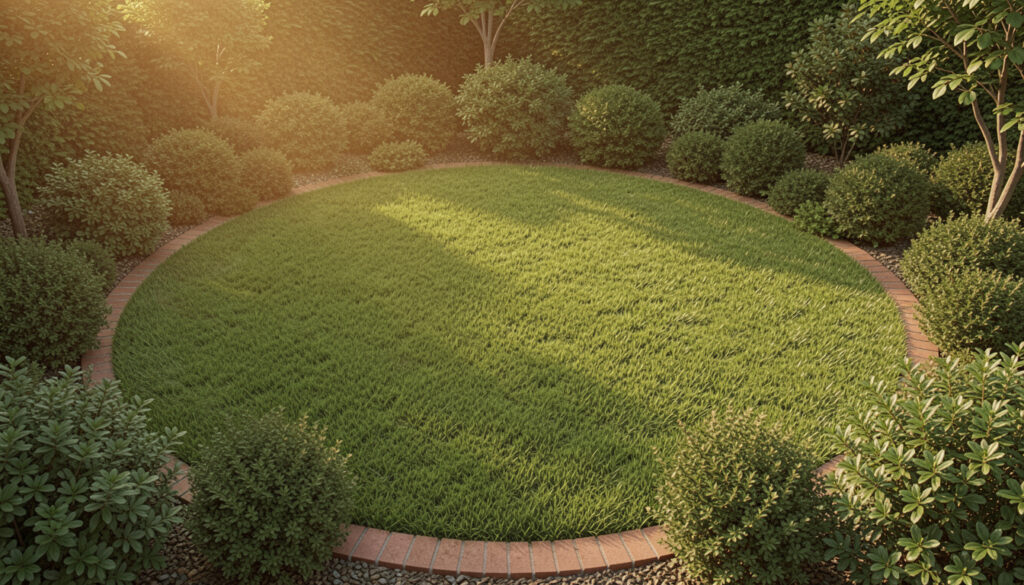 10 Soft Small Garden Circular Lawn Layout
