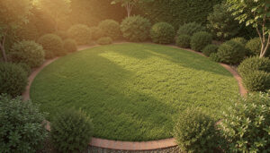 10 Soft Small Garden Circular Lawn Layout