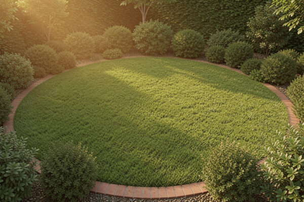 10 Soft Small Garden Circular Lawn Layout
