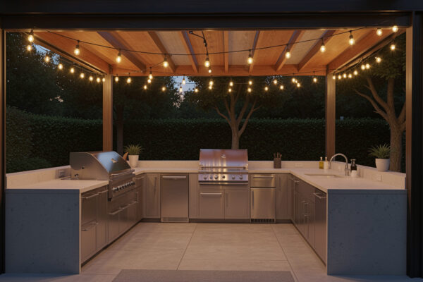 12 Pure Modern Pergola Outdoor Kitchen Ideas